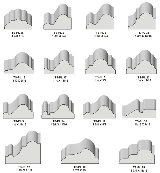 Plant On and Astragal Moulding Knife Profiles